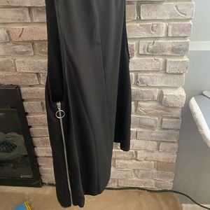 Black skater dress with zipper side